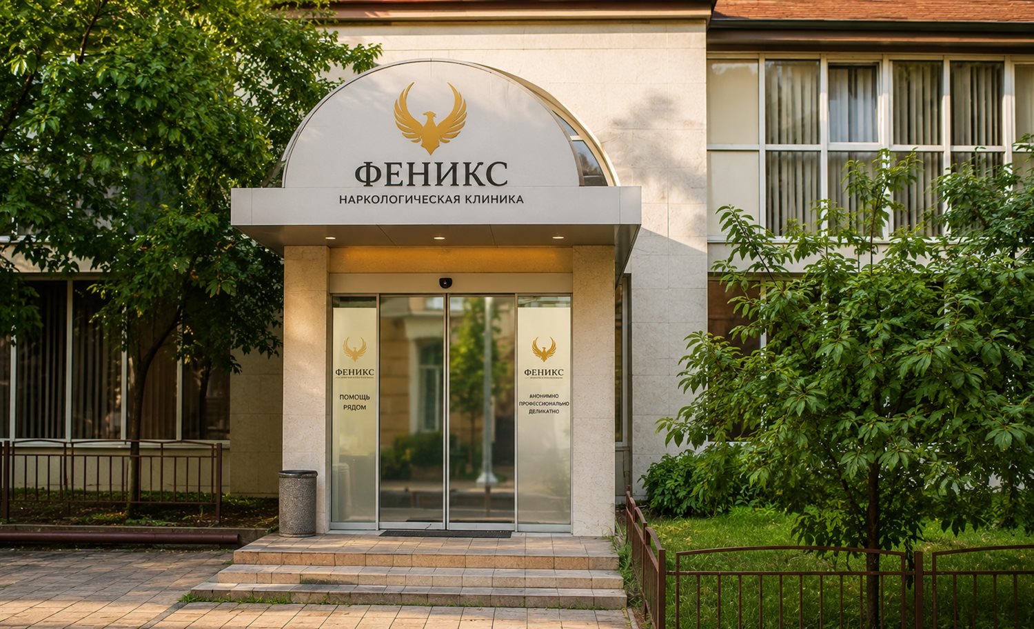 Вход в наркологическую клинику «Феникс» в Самаре
